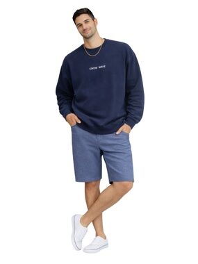 Calvin Klein Navy & White Flat Front Cotton Shorts – Size 40 EUC